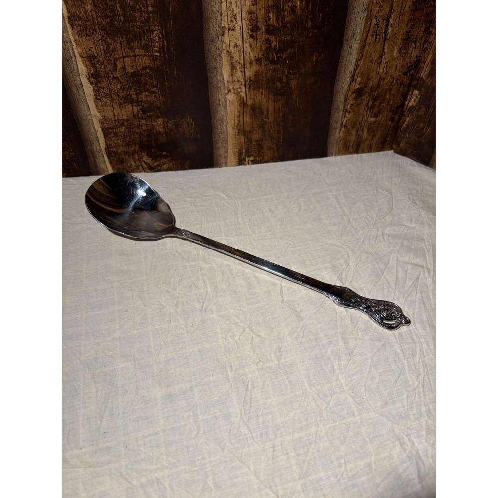 Sheridan Silver Ltd 18/10 Stainless Steel Serving Spoon Floral Scroll 12.5 Inch